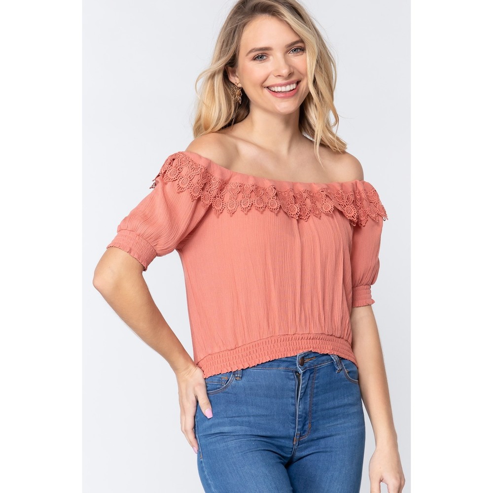 Off Shoulder Lace Detailed Top - Picture 3 of 8